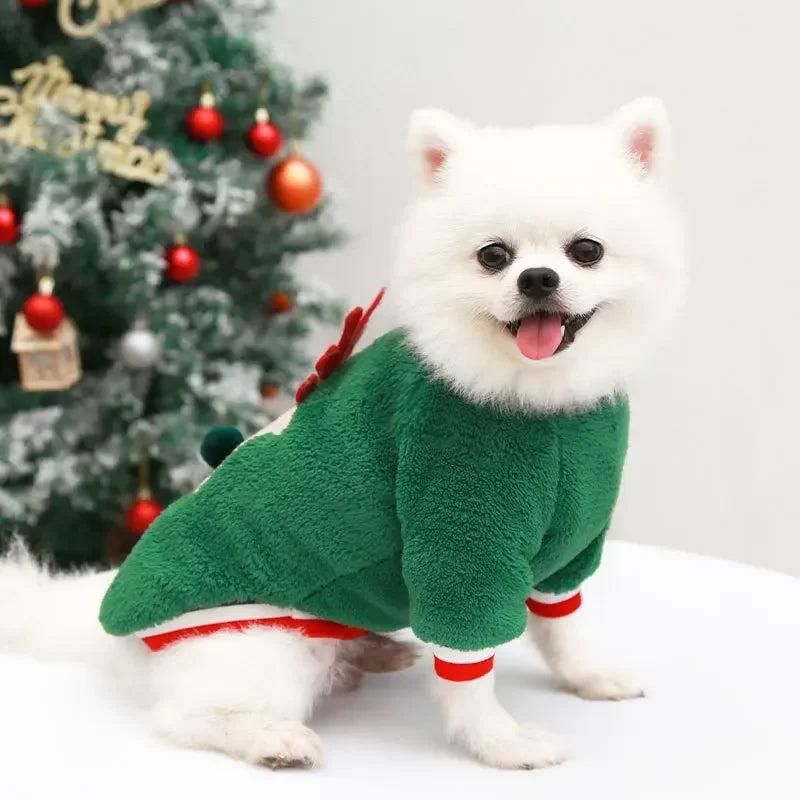 Dog Christmas Clothes Winter Warm Pet Clothes furvana tm for Small Medium Dogs Elk Santa Claus Dog Cats Coat Hoodies Christmas Dogs Costume