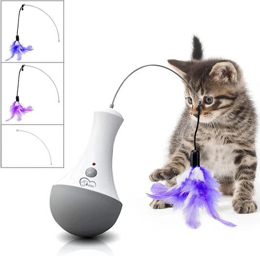 Cat Interactive Toys Funny Feather Kitten furvana tm Teaser Indoor Play Automatic Toy Gift Cat Feather Toy