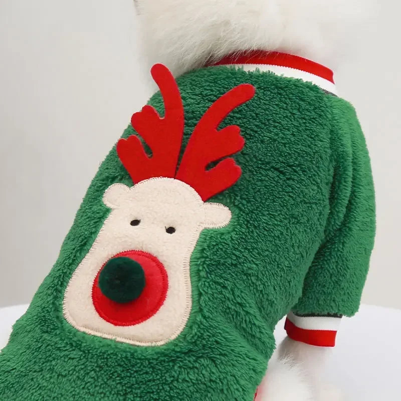 Dog Christmas Clothes Winter Warm Pet Clothes furvana tm for Small Medium Dogs Elk Santa Claus Dog Cats Coat Hoodies Christmas Dogs Costume