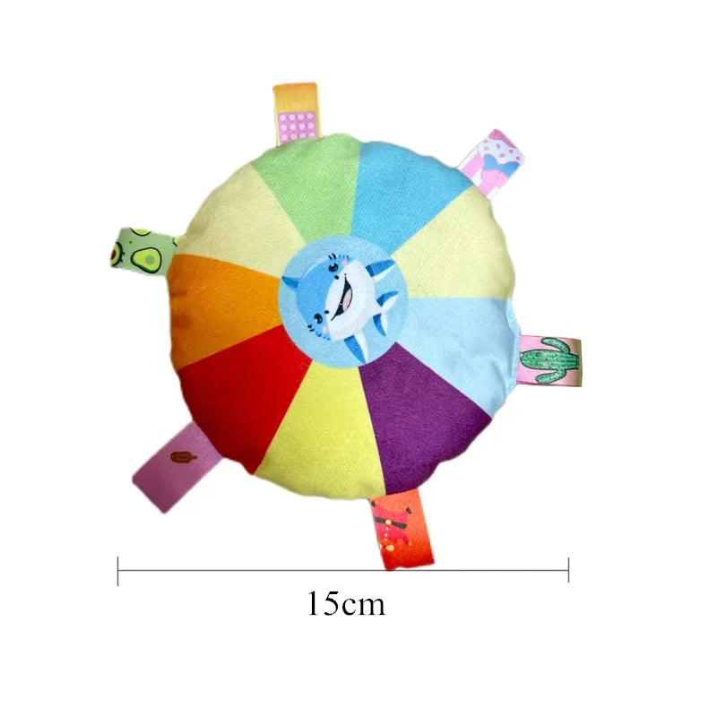 Funny Rainbow Plush furvana tm Flying Saucer Dog Bite Toys Stuffed Raw Small Dog Interactive Training Game Chew Toy Pet Disc Toys with Bell