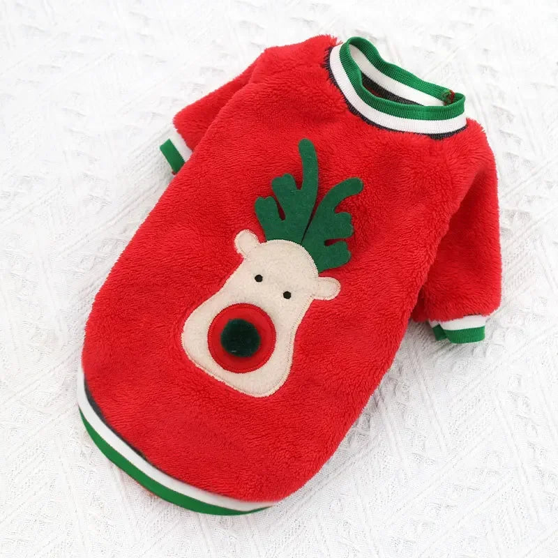Dog Christmas Clothes Winter Warm Pet Clothes furvana tm for Small Medium Dogs Elk Santa Claus Dog Cats Coat Hoodies Christmas Dogs Costume