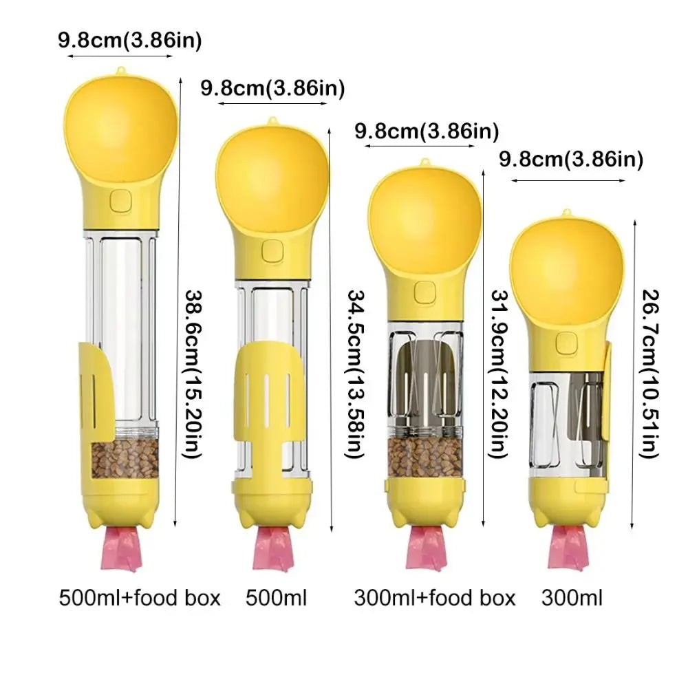 300/500ml Pet Water Food Dispenser furvana tm with Trash Bag Box and Shovel Leak Proof Pet Dog Water Bottle 3 in 1 Dog Food Feeder Cat