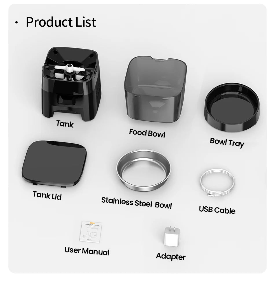 ROJECO Automatic Pet Feeder Button furvana tm Version Auto Cat Food Dispenser Accessories Smart Control Pet Feeder For Cats Dog Dry Food