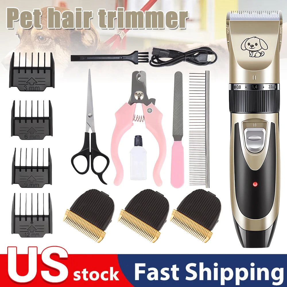 Pet Clipper Grooming Kit Rechargeabl furvana tme Pet Hair Trimmer Shaver Haircut Set For Cat Dog Hair Cutting Remover Machine Professional
