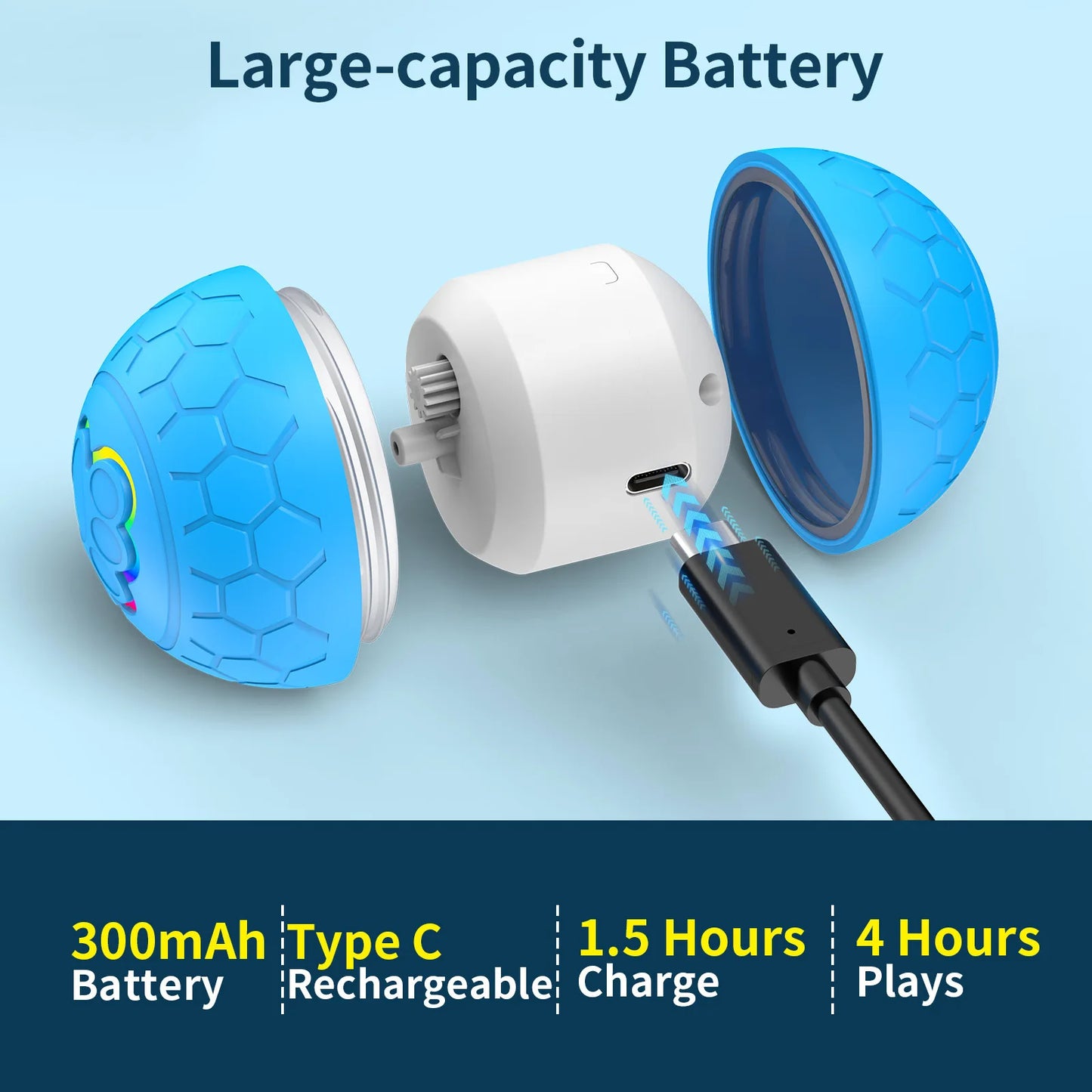 Smart Dog Toy Ball Electronic  furvana tmInteractive Pet Toy Ball USB Automatic Bouncing Rolling Toy Ball With RGB Lights Puppy Cat Product