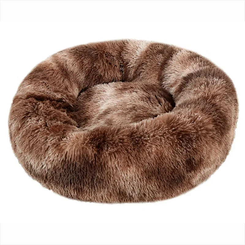 40-90cm Round Pet Bed for Large furvana tm Dog Bed Super Soft Cat Bed Long Plush Dog House for Medium Dog House Winter Warm Sleeping