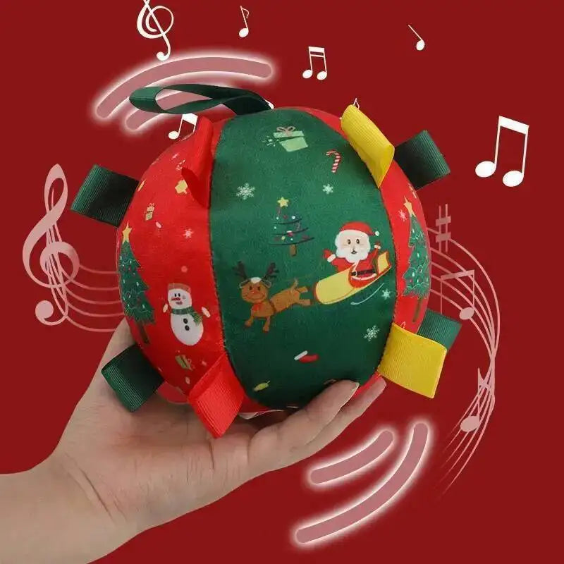 Christmas Themed Plush Dog Toy Ball Interactive  furvana tm Gnawing Pet Toy for Teeth Grinding Self-hi Stuffy Interactive Plushie for Puppie