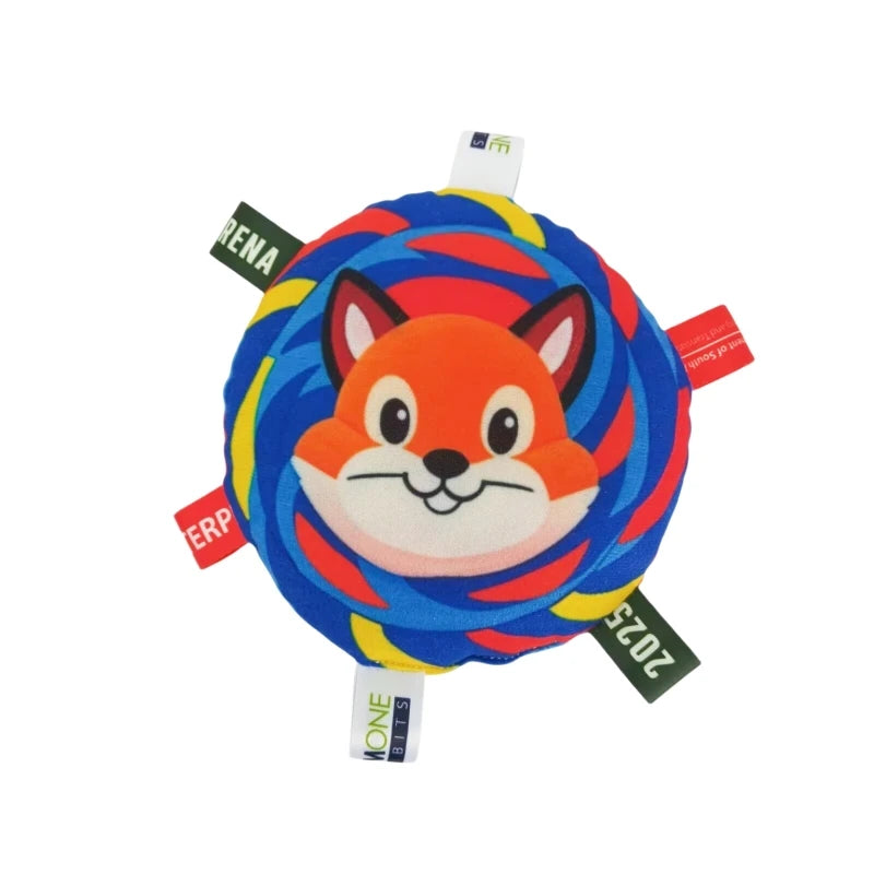 Funny Rainbow Plush furvana tm Flying Saucer Dog Bite Toys Stuffed Raw Small Dog Interactive Training Game Chew Toy Pet Disc Toys with Bell