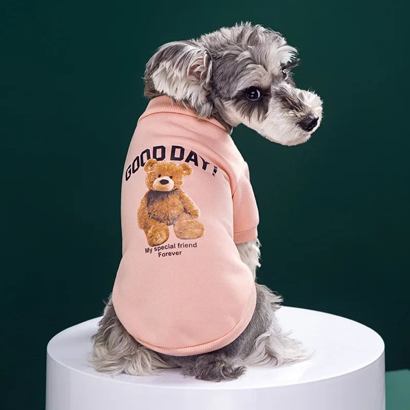 Dogs Winter Cute Clothe furvana tms Puppy Warm Pullover Sweatshirt Bear Pattern Pet Jacket for Small Medium Dog Cat Coats Chihuahua Costume
