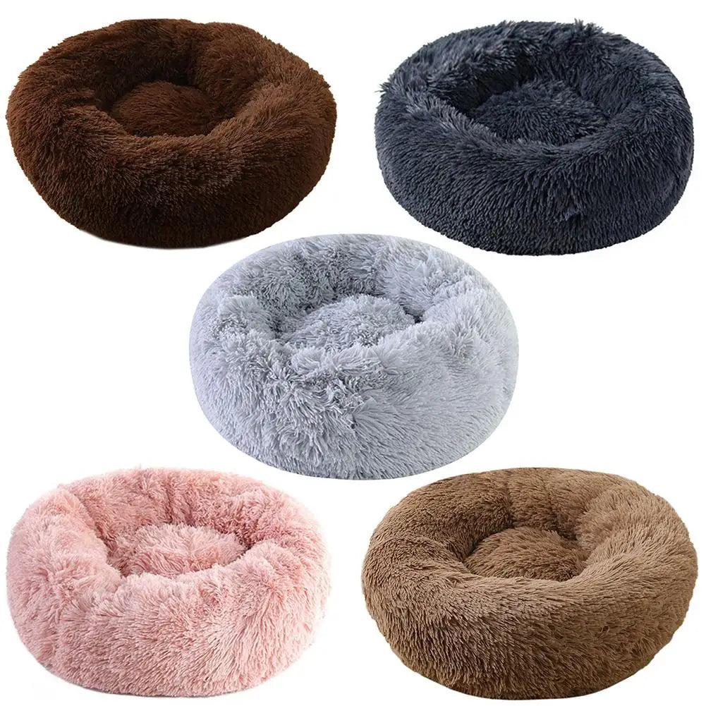 Winter Round Plush Dog Beds Washable Plush  furvana tm Fluffy Pet Cushion Dog Cat Bed Mat Portable Pet Kennel Puppy Pad