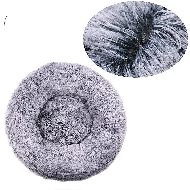 40-90cm Round Pet Bed for Large furvana tm Dog Bed Super Soft Cat Bed Long Plush Dog House for Medium Dog House Winter Warm Sleeping