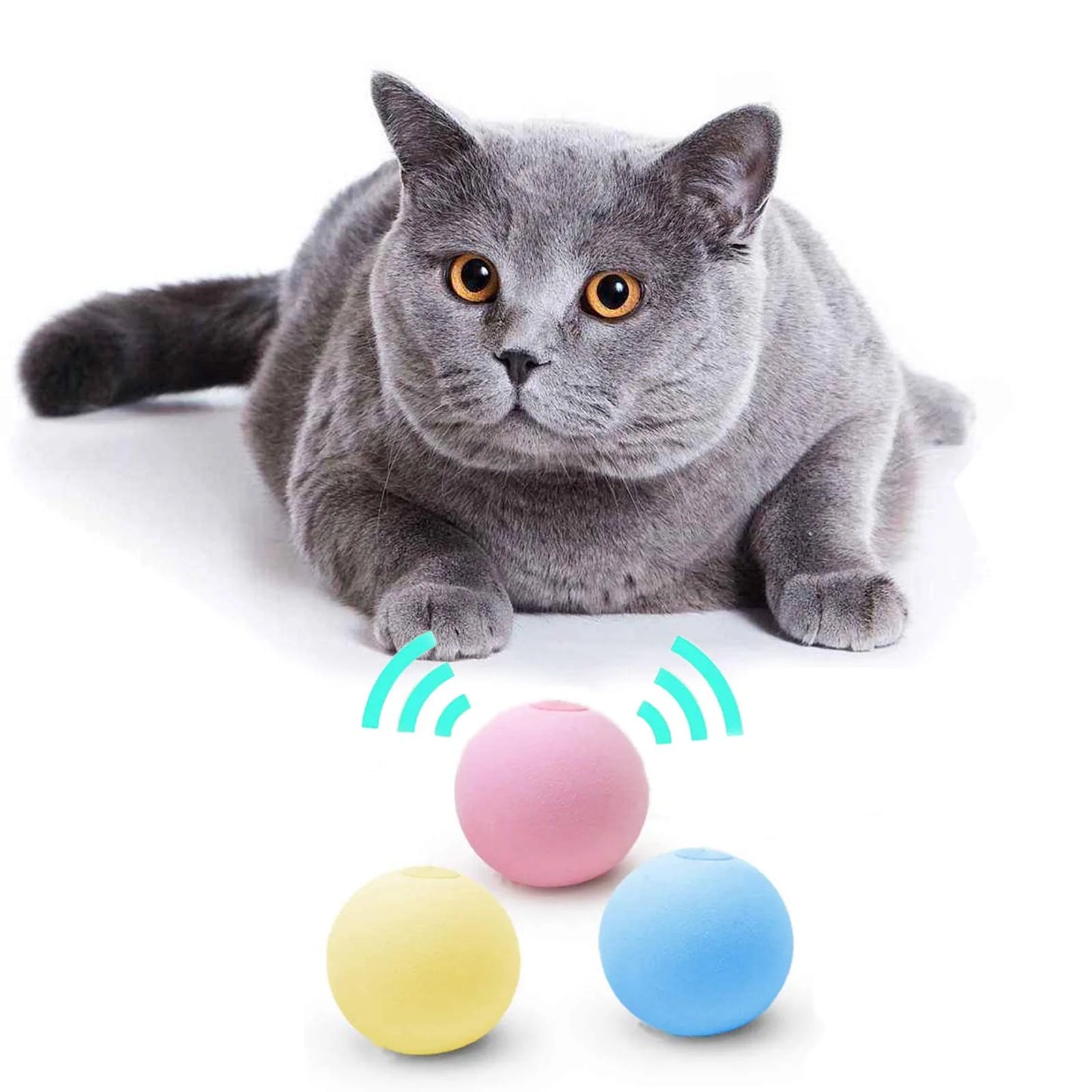 Smart Cat Toys Interactive  furvana tmBall Plush Electric Catnip Training Toy Kitten Touch Sounding Pet Product Squeak Toy Ball Cat Supplie