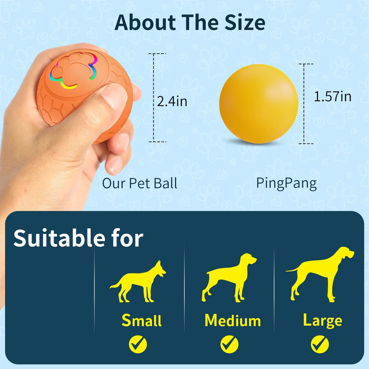 Smart Dog Toy Ball Electronic Interactive  furvana tmPet Toy Ball USB Automatic Bouncing Rolling Toy Ball With RGB Lights Puppy Cat Product