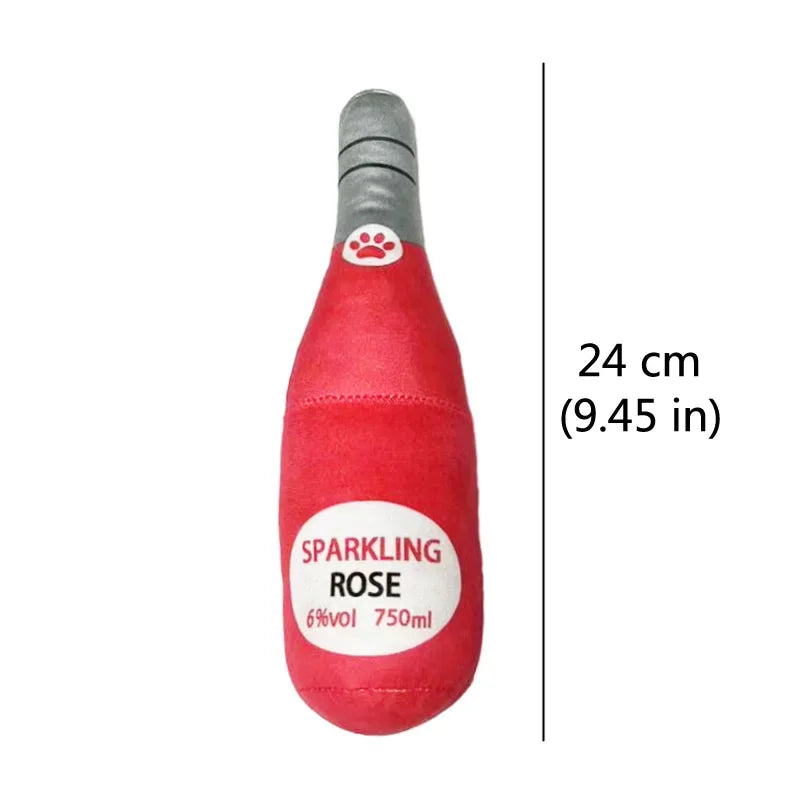 Funny Plush Dog Toys Beer Bottle Shaped furvana tm Small Large Dogs Squeak Sound Clean Teeth Chew Toy Pets Interactive Playing Supplies