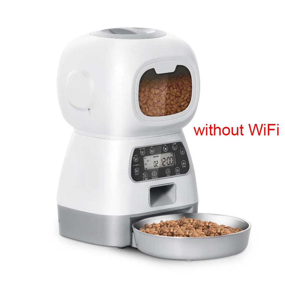 3.5L Automatic Pet Feeder For Cats WiFi furvana tm Smart Swirl Slow Dog Feeder With Voice Recorder Large Capacity Timing Cat Food Dispenser