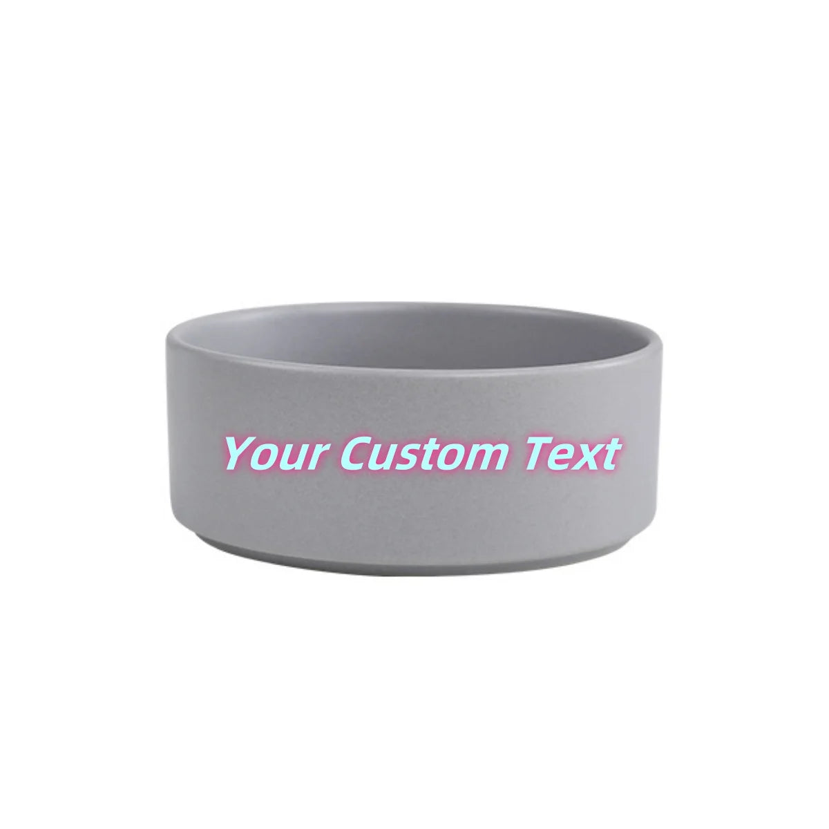 Customized Personalized Text Ceramic furvana tm Round Simple Pet Bowl Cat And Dog Food Bowl To Prevent Tipping Over Feeding Pet Supplies