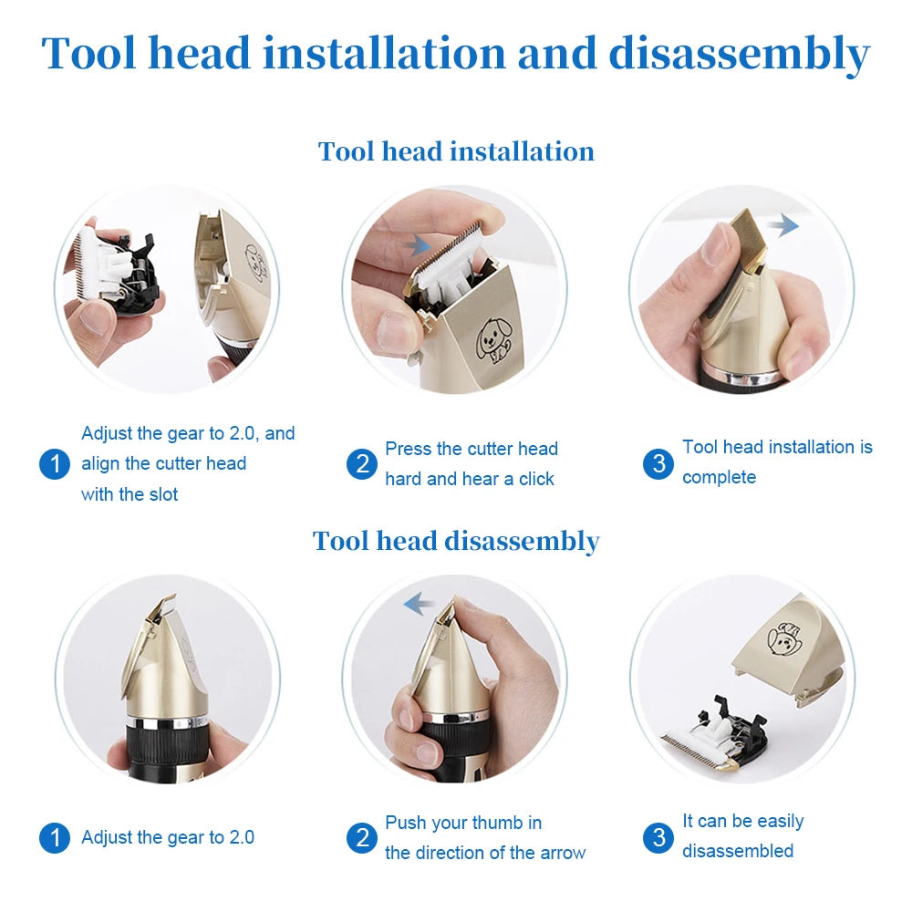 Pet Clipper Grooming Kit Rechargeabl furvana tme Pet Hair Trimmer Shaver Haircut Set For Cat Dog Hair Cutting Remover Machine Professional