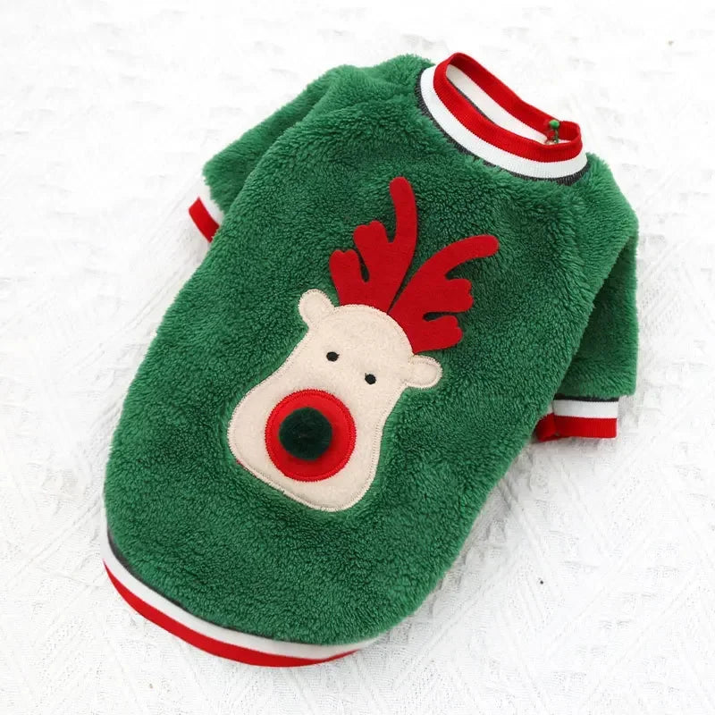 Dog Christmas Clothes Winter Warm Pet Clothes furvana tm for Small Medium Dogs Elk Santa Claus Dog Cats Coat Hoodies Christmas Dogs Costume