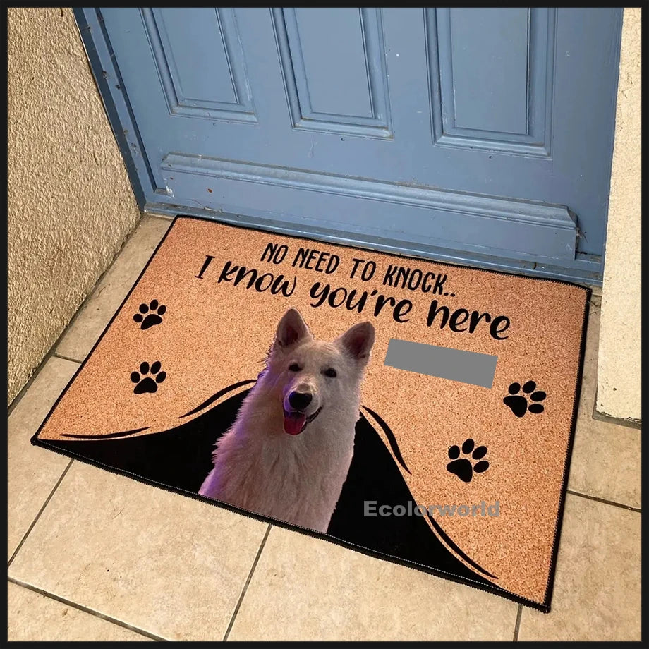 Personalized Dog Welcome  furvana tmMat Custom Doormat With Pet's Photo Name Hallway Doorway Floor Mats Carpet Home Decor Accessory