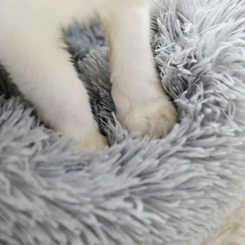 Winter Round Plush Dog Beds Washable Plush  furvana tm Fluffy Pet Cushion Dog Cat Bed Mat Portable Pet Kennel Puppy Pad