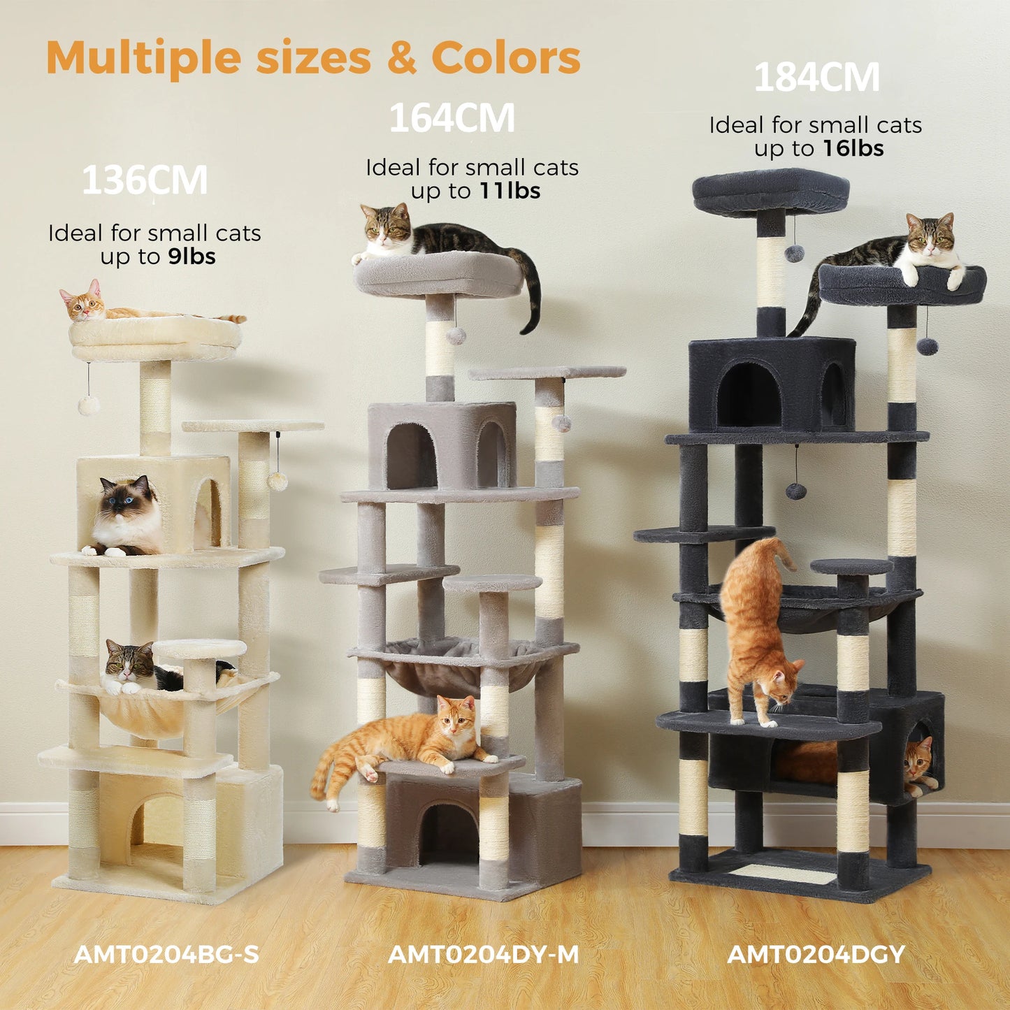 Large Cat Tree and Tower for Indoor Cats furvana tm With Sisal-Covered Scratching Posts Spacious Hammock Padded Perches and Condos Cat Toys