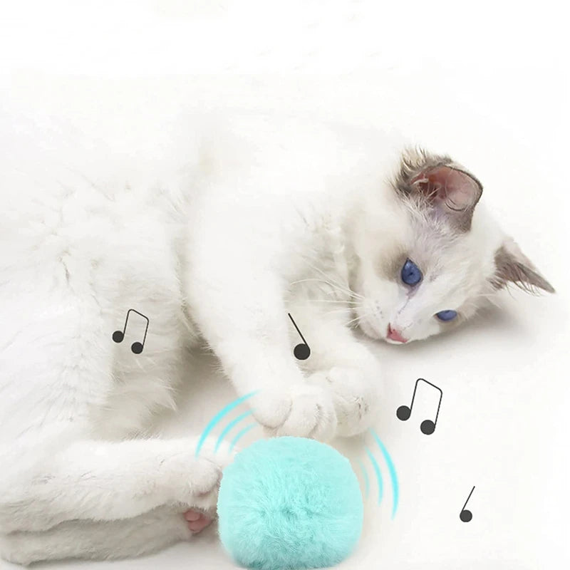 Smart Cat Toys Interactive  furvana tmBall Plush Electric Catnip Training Toy Kitten Touch Sounding Pet Product Squeak Toy Ball Cat Supplie