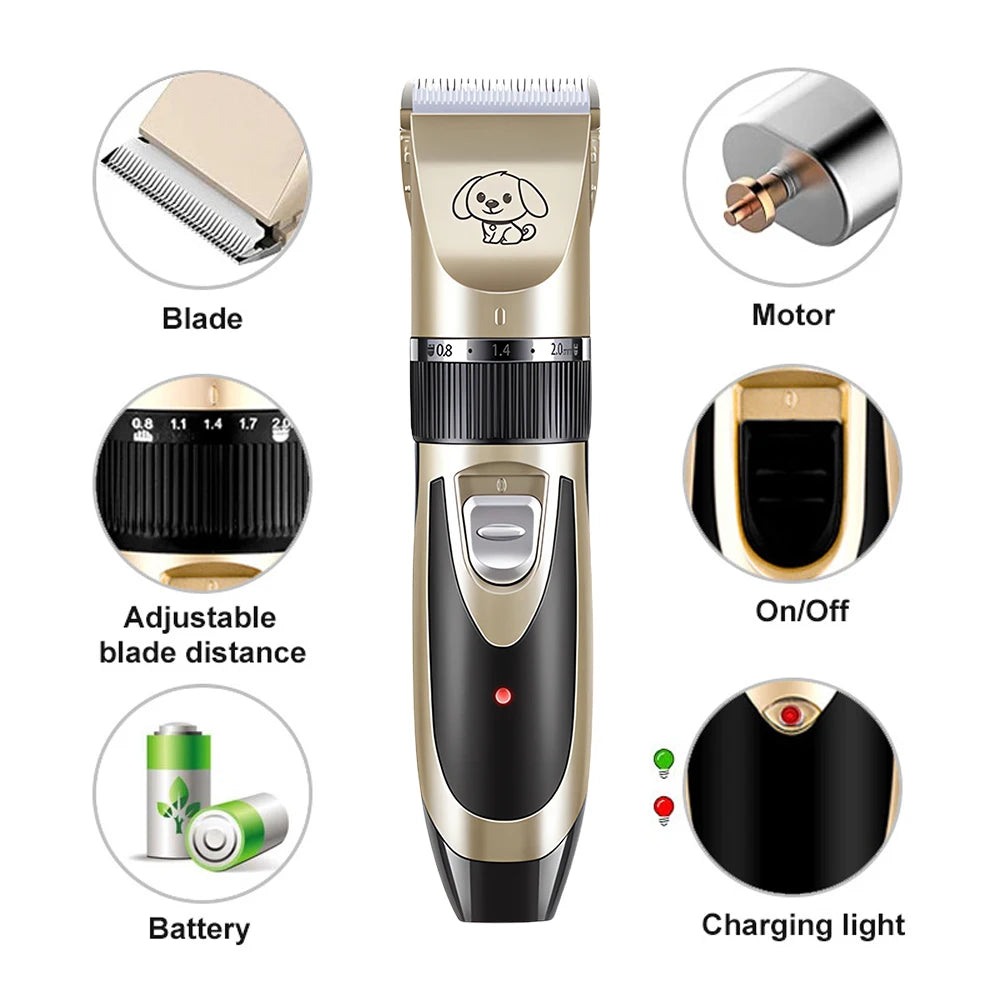 Pet Clipper Grooming Kit Rechargeabl furvana tme Pet Hair Trimmer Shaver Haircut Set For Cat Dog Hair Cutting Remover Machine Professional